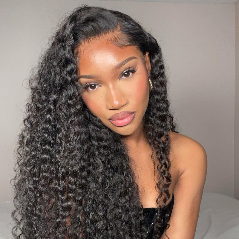 Deep Wave 13x4 HD Pre-plucked Hairline Lace Frontal Wig 200% Density Daily Sale