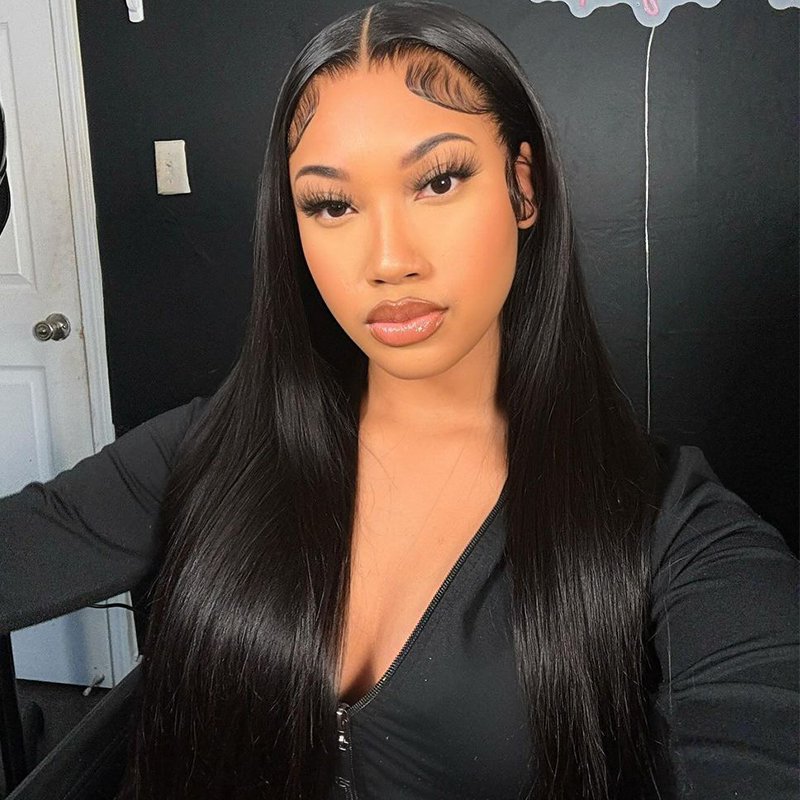 Straight 13x4 HD Pre-bleached Knots Lace Frontal Wig 150% Density Daily Sale