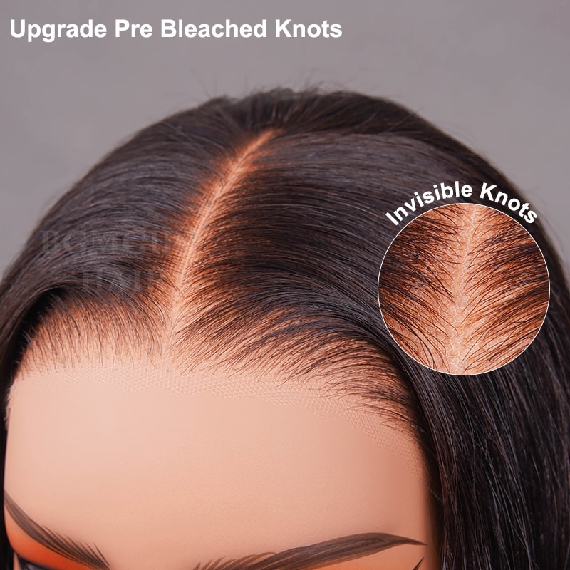 Straight Pre-Bleached Knots Wear & Go Glueless 180% HD Lace Closure Wig Valentines Day Sale