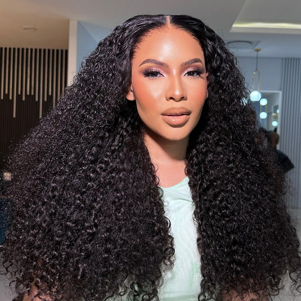 250% Water Wave 7x5 HD Lace Pre bleached Knots Wear Go Wig US Sale