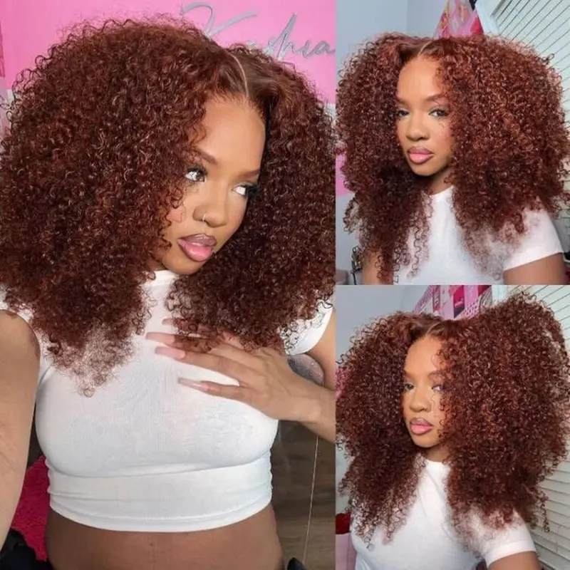 reddish brown lace wig wear and go lace wig curly wig