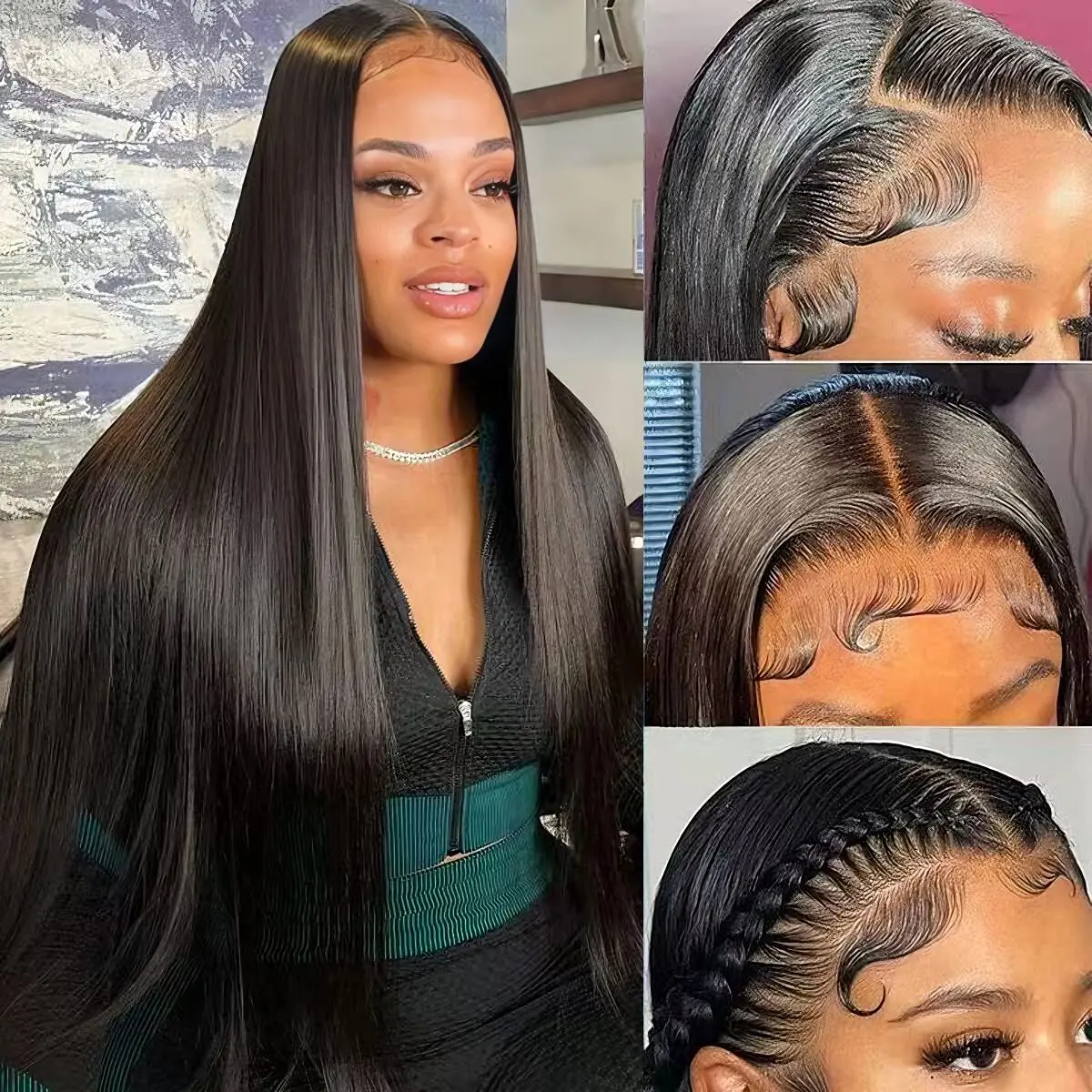 Straight 13x4 Lace Front Wig 150% Pre Plucked Hairline Human Hair Wig 2024 Crazy Clearance Sale