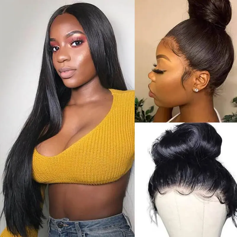 62% OFF 360 Lace Straight Wigs Invisi Drawstring Pre-Bleached Pre-Cut Lace Glueless Wig 