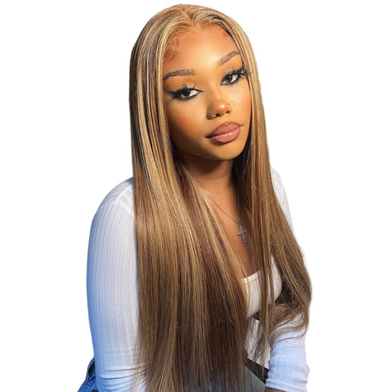Highlight Straight Honey Blonde Lace Closure Wig | BGMgirl