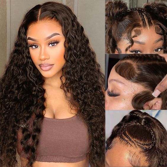 #2 Water Wave 13x4 180% Lace Front Wig Pre Plucked Hairline Curly Wig 2024 Clearance