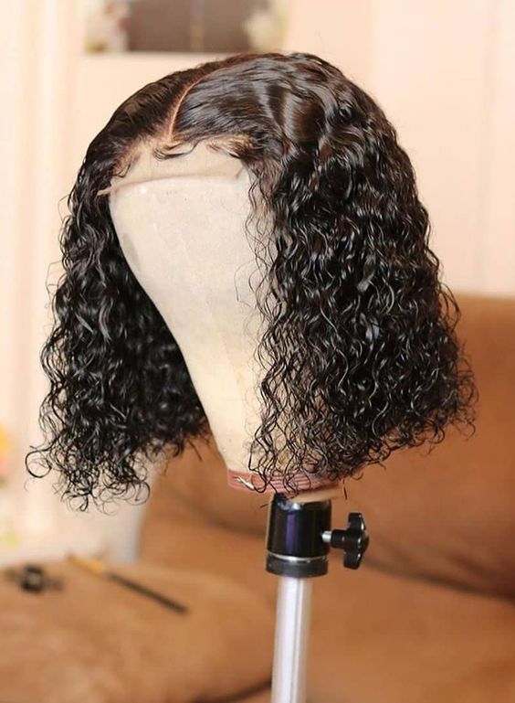 Water Wave Short Bob Lace Closure Wig 150% Density | BGM Hair