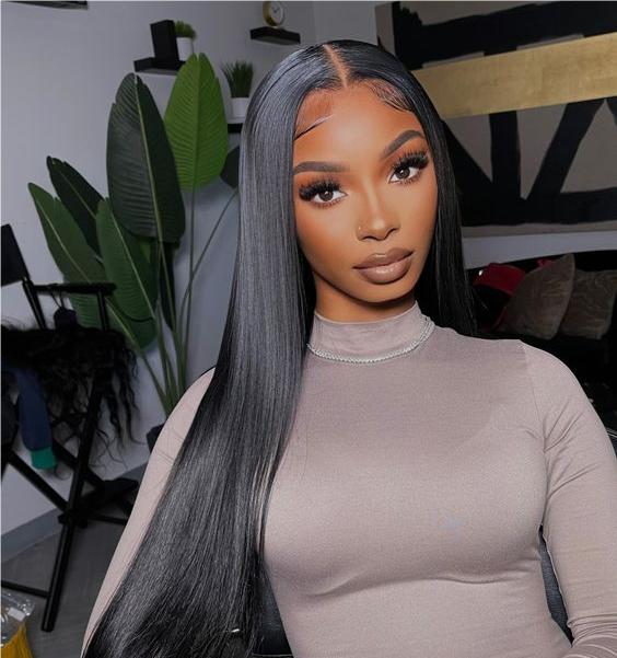 Pre Bleached Straight 4x6 180% Wear Go HD Lace Wig Pre Plucked Hairline Glueless Wig 2024 Clearance