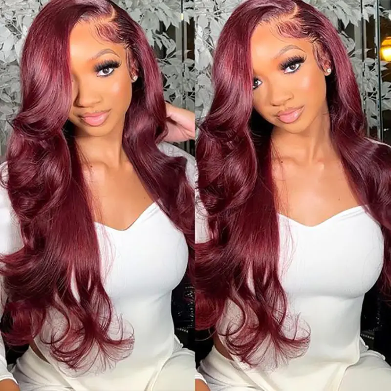 99J Burgundy Body Wave Lace Front Wig | BGMgirl