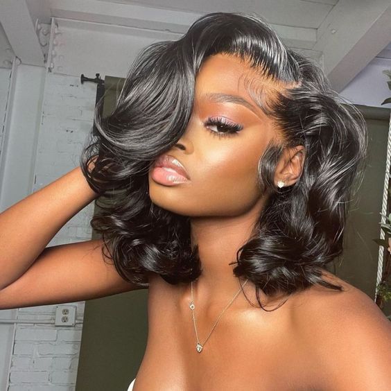 Bob 13x4 Body Wave Transparent Lace Front Wig 150% Pre Plucked Hairline Flash Sale