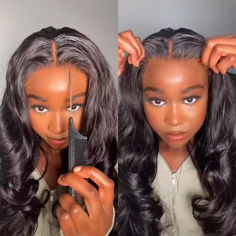 Body Wave Wear Go Glueless 6x4 HD Lace Closure Pre-plucked Hairline Wig Full Wig 2024 Clearance