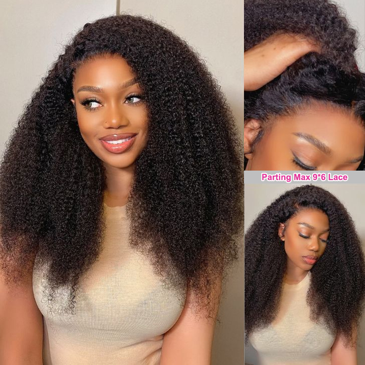 M-cap Afro Curly 9x6 HD Lace Wear Go Glueless Wig Pre-Bleached Tiny Knots Pre-Plucked Natural Hairline | BGMgirl Hair