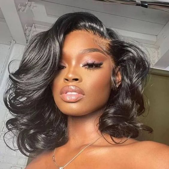 Bob 13x4 Body Wave Transparent Lace Front Wig 150% Pre Plucked Hairline Flash Sale