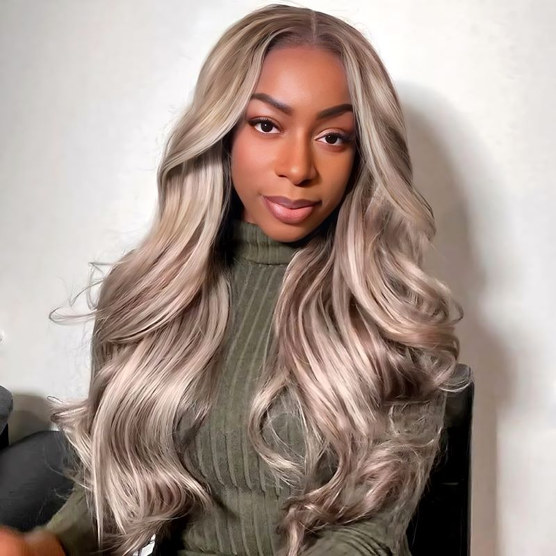 Ash Blonde 4/613 Body Wave Highlight Wear Go Wig 6x4 Lace Closure 180% Color Glueless Wig | BGMgirl Hair