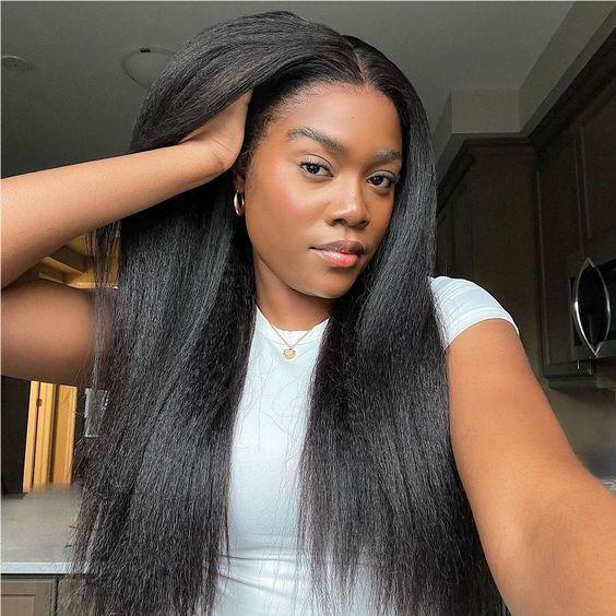 Cheap Kinky Straight 13x6 Lace Frontal  Wig