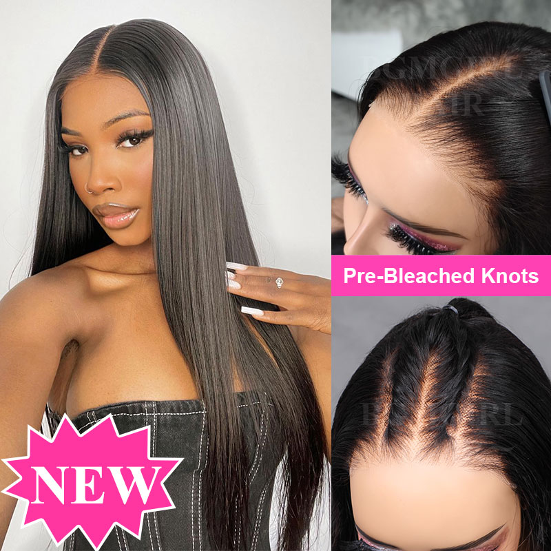 Straight Pre-Bleached Knots Wear & Go Glueless 180% HD Lace Closure Wig