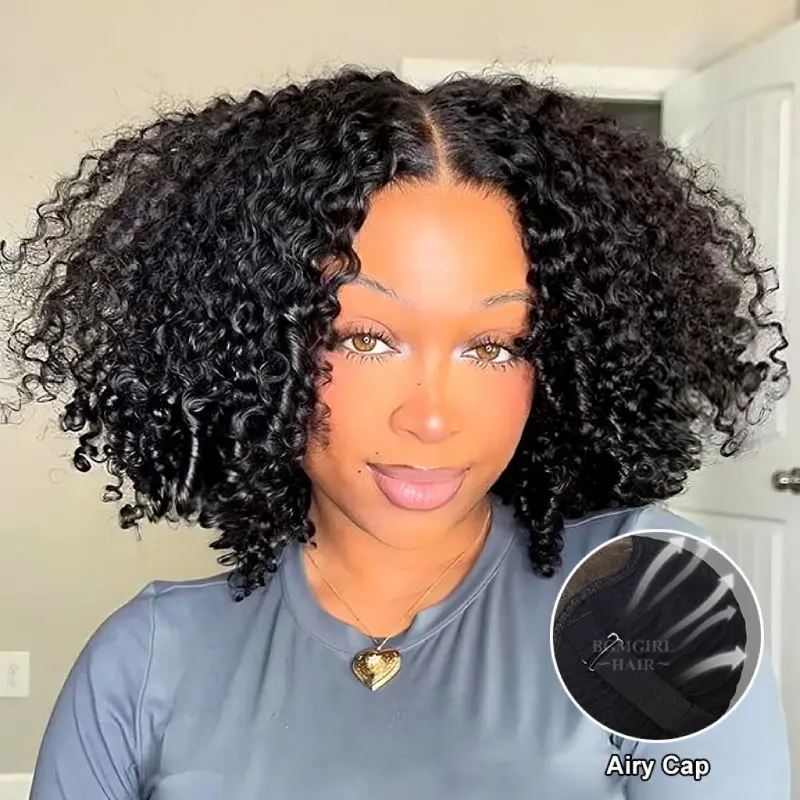 Short Bob Kinky Curly Wear Go Wig 6x4 HD Lace Closure 180% Glueless Wig | BGMgirl Hair