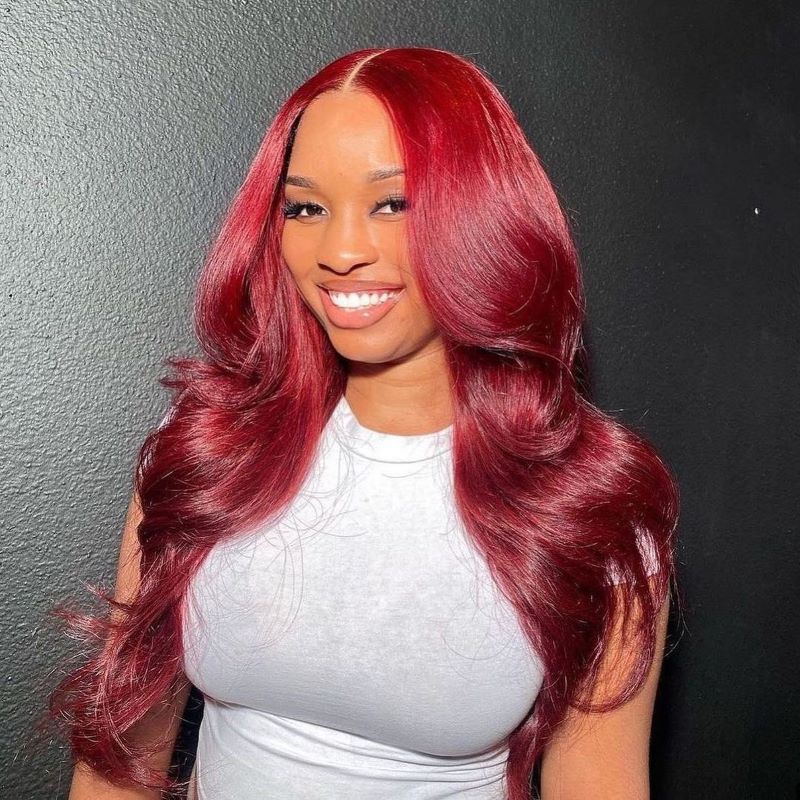 pre cut lace wigs 99j wig burgundy wig lightwight breathable wigs