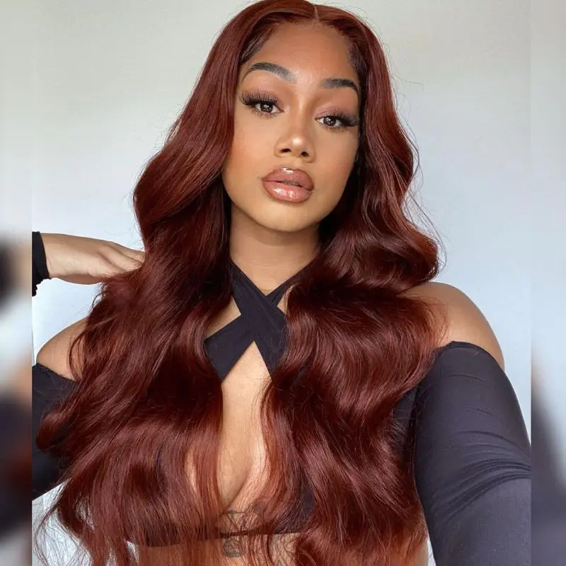 Reddish Brown Body Wave Wear Go Wig 6x4 Lace Closure 180% Density Color Glueless Wig | BGMgirl Hair