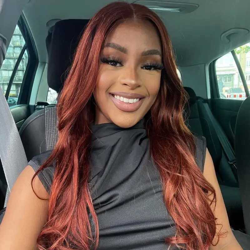 Reddish Brown Body Wave 6x4 Lace Closure Glueless  Wig