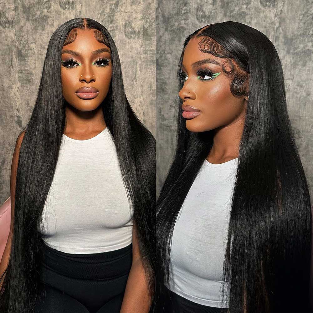 Bleached Knots Straight 13x4 Lace Frontal Wig 150% Density Daily Sale