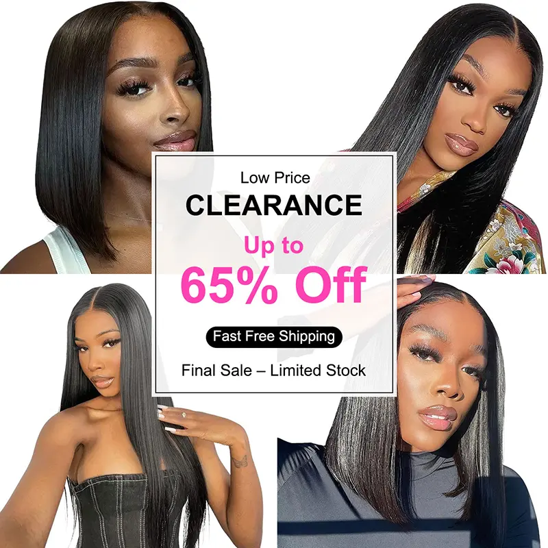 Straight Wear Go Wig 6x4 Pre bleached Transparent Lace Closure 180% Glueless Wig 2024 Crazy Clearance Sale