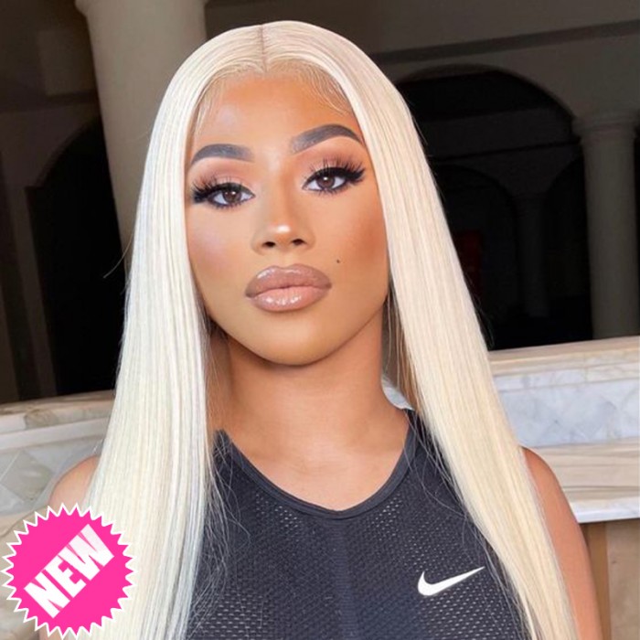 Blonde 613 Straight Wear & Go Glueless Lace Closure 180 Density Color