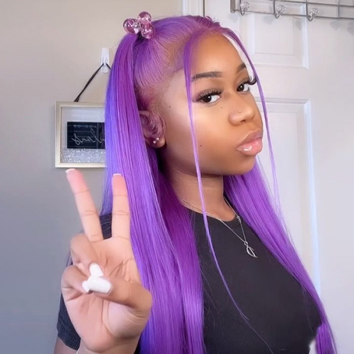 Lavender Purple Straight Lace Front Wig | BGM Hair