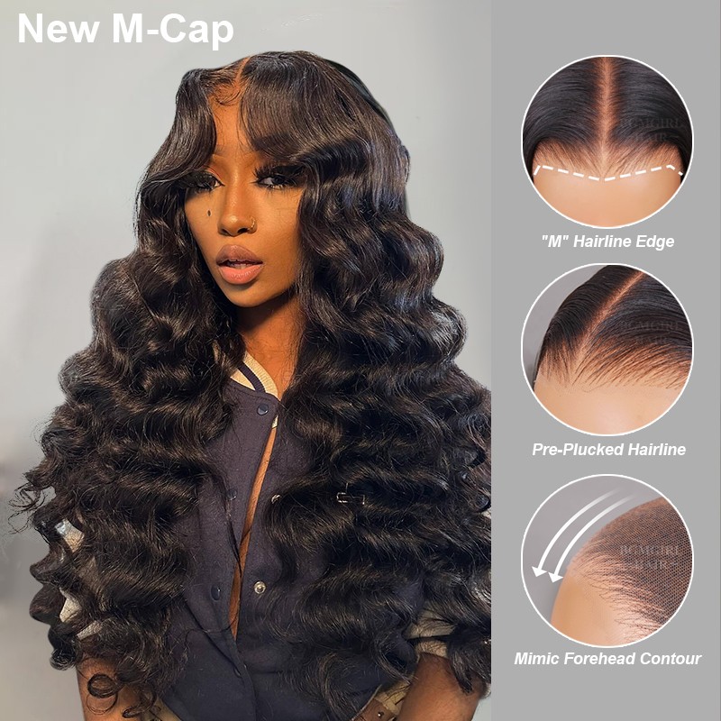 M-cap Loose Deep Wave 9x6 Wear Go Wig HD Lace Pre-Bleached Tiny Knots ...