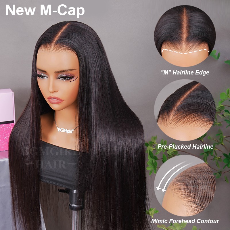 M-cap Straight 9x6 Wear Go Wig HD Lace Pre-Bleached Tiny Knots Pre ...