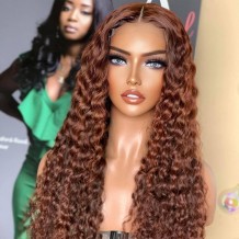 Reddish Brown Water Wave #33 Copper Color Lace Front Wig | BGMgirl