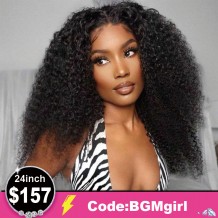 Afro Curly 24inch Wear & Go Glueless Wig HD Lace Closure 180% Density Wig Clearance Sale | BGMgirl