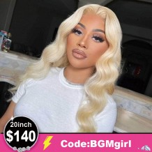 613 Blonde Body Wave 20inch 150% Density Lace Front Color Wig Transparent Lace Wig Clearance Sale | BGMgirl