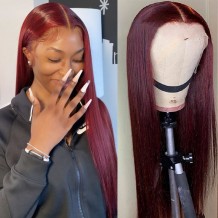 99J Burgundy Straight Lace Front Wig | BGM Hair