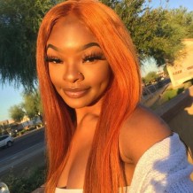 Orange Straight Lace Front Wig | BGM Hair