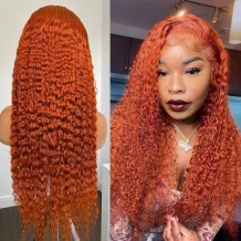 Orange Deep Wave Color Lace Front Wig | BGM Hair