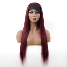 99J Burgundy Straight Headband Human Hair Wig | BGMgirl