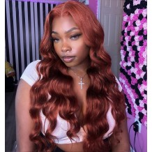 Reddish Brown Body Wave Wear Go Wig 6x4 Lace Closure 180% Density Color Glueless Wig | BGMgirl Hair