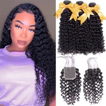 Water Wave Bundles With Closure Human Hair Extensions | BGMGirl