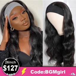 Body Wave 26inch Headband 180% Human Hair Wig Clearance Sale | BGMgirl