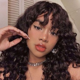 Loose Deep Wave Wig With Bangs Non Lace Wig Human Hair 180% Density Machine Made Wig 2024 Clearance