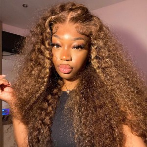 Brown Highlight Water Wave Wear & Go Glueless180% HD Lace Closure Color Wig | BGMgirl
