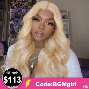 613 Blonde Body Wave 18inch 4*4 Lace Closure Wig 150% Density Clearance Sale | BGMgirl