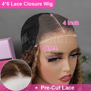 24inch Highlight Loose Deep Wave Wear & Go Glueless 4*6 180% HD Lace Closure Color Wig Clearance Sale | BGMgirl