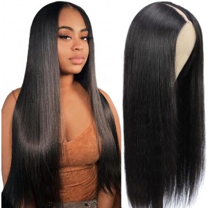 Straight Vpart Wig Lace Wig Human Hair 180% Density 2024 Clearance