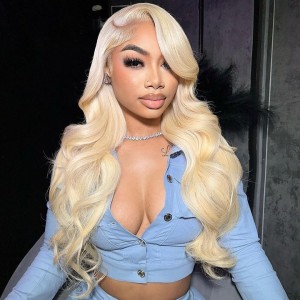 613 blonde front wig body wave wig 
