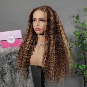Brown Highlight Deep Wave Wear & Go Glueless180% HD Lace Closure Color Wig | BGM Hair