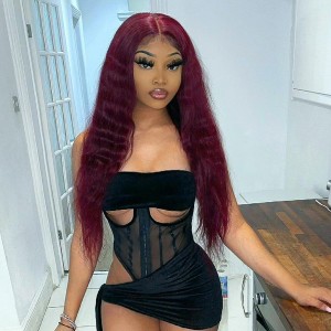 99J Burgundy Straight Lace Front Wig | BGM Hair