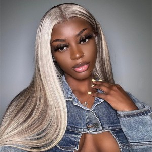 Ash Blonde 4/613 Blonde Highlight Straight Lace Front Wig | BGMgirl