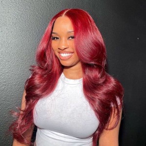 pre cut lace wigs 99j wig burgundy wig lightwight breathable wigs