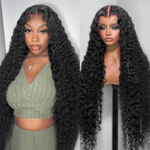 Water Wave 13x4 HD Pre Bleached Knots Lace Front Wig 200% Melt All Skin Tone 2024 Clearance